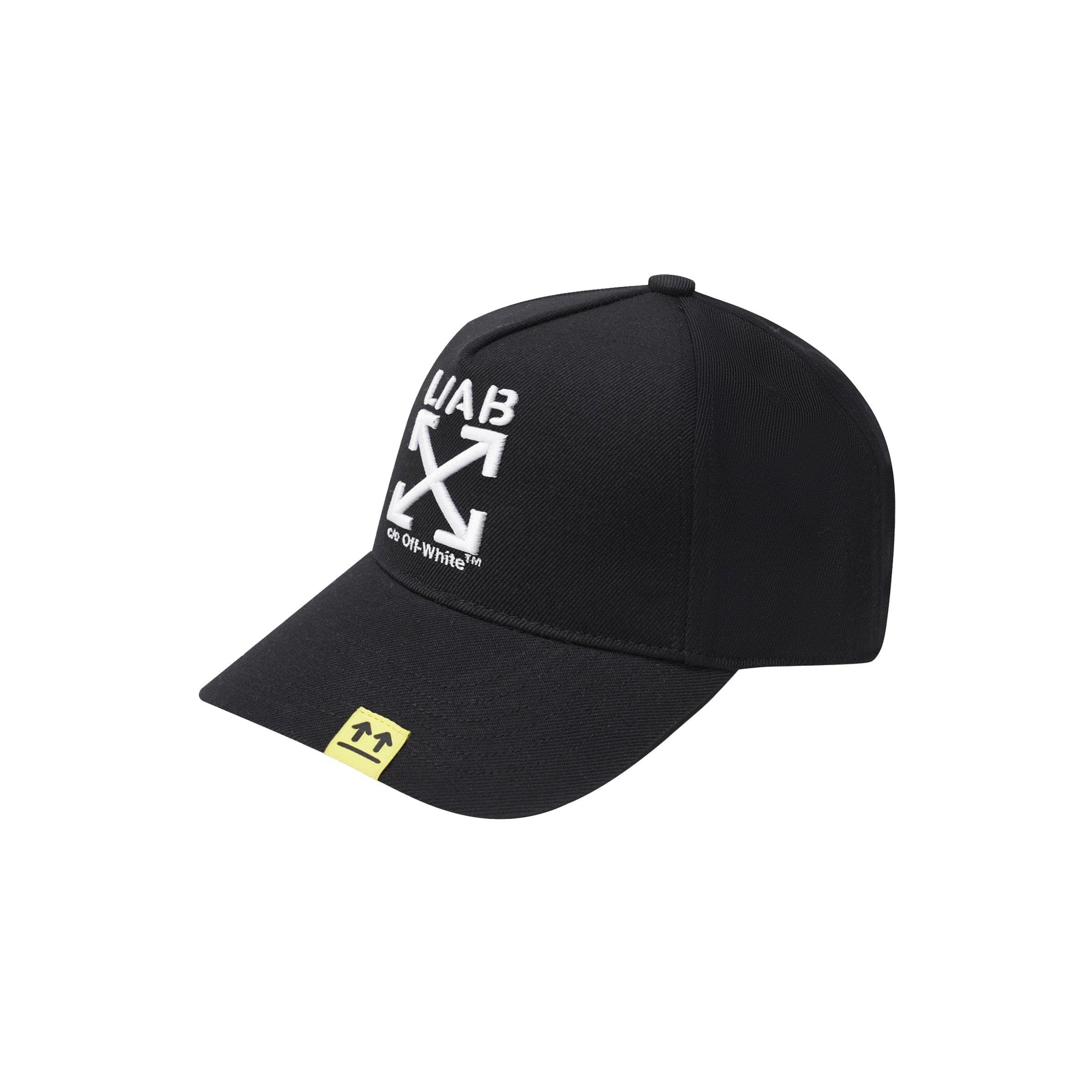 L/AB c/o Off-White Pinch Front Snapback Hat - Black - BLACK